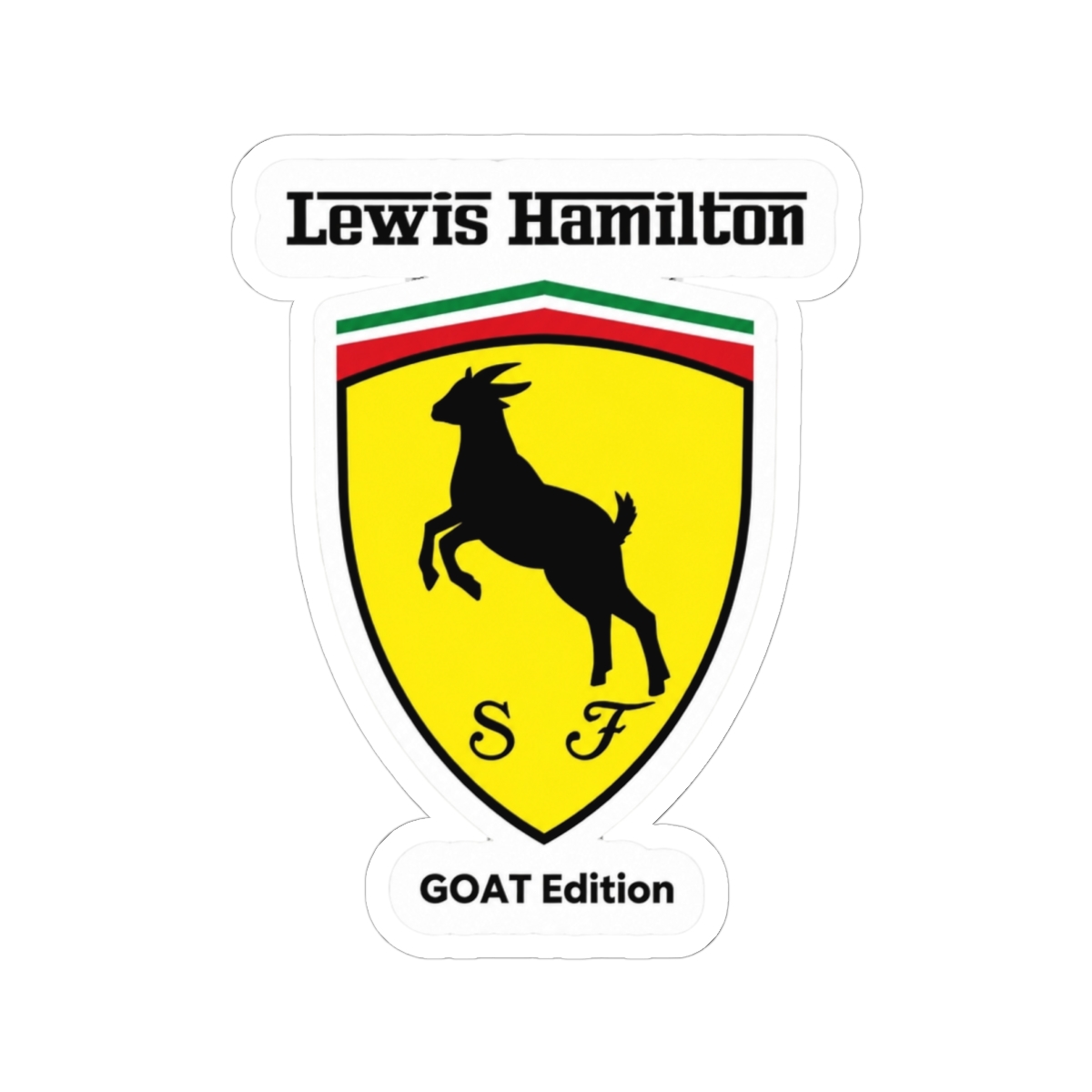 Scuderia Ferrari Parody Logo Lewis Hamilton Goat Edition Sticker