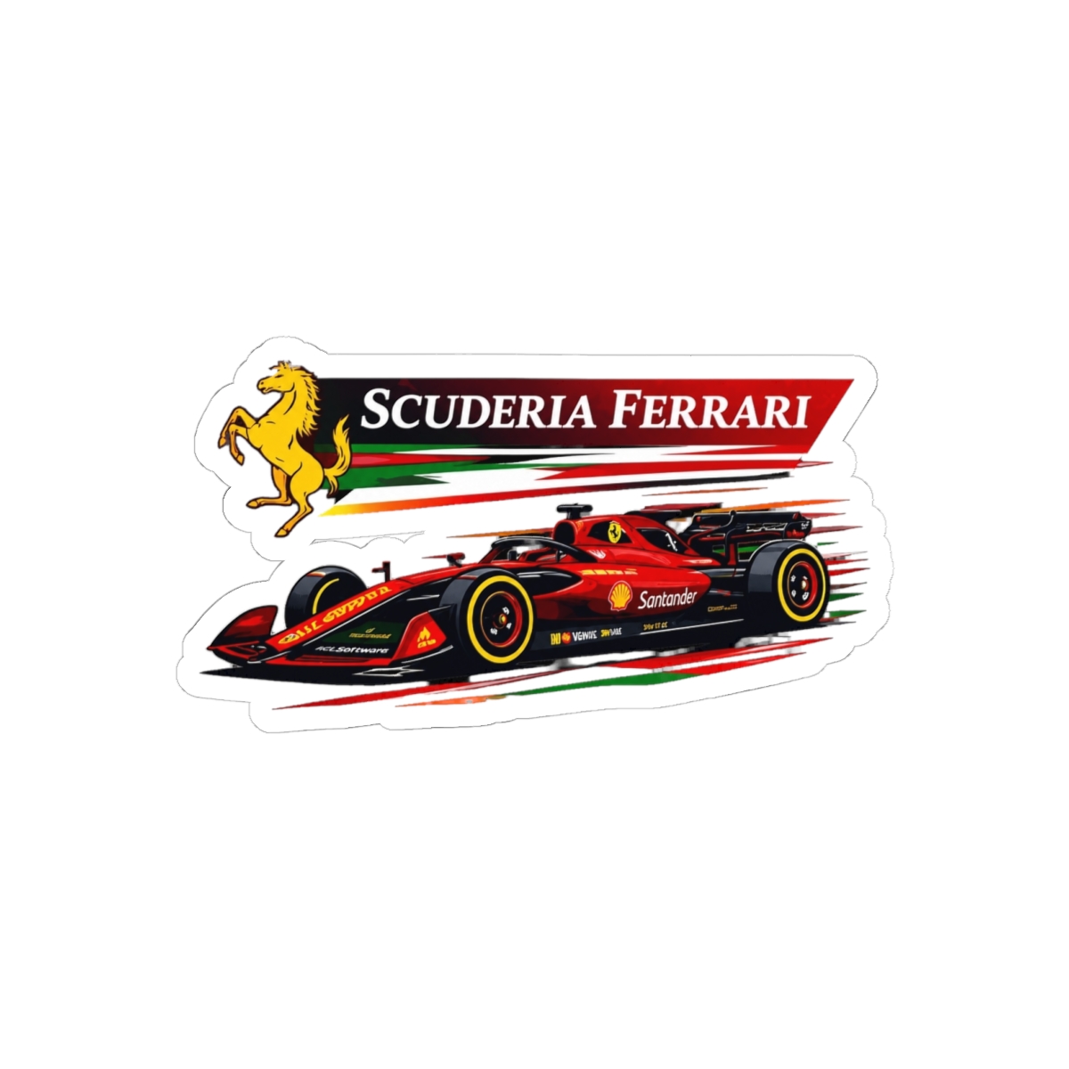 Scuderia Ferrari F1 Modern Clean Racing Team Graphic Sticker