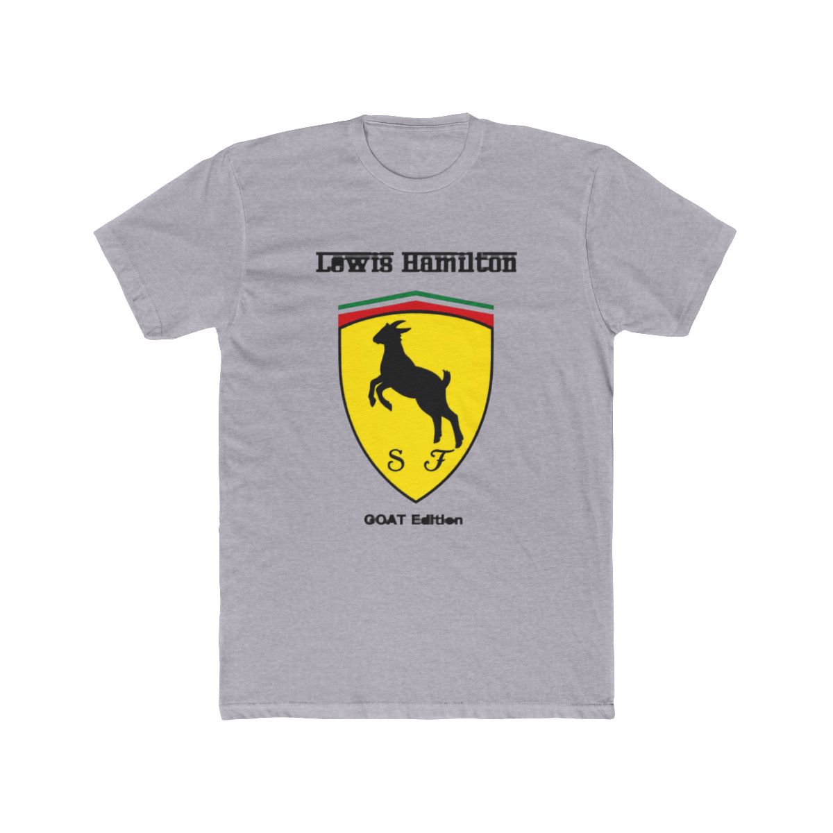 Scuderia Ferrari Parody Logo Lewis Hamilton Goat Edition Long Sleeve T Shirt - alternate angle 2, merchandise