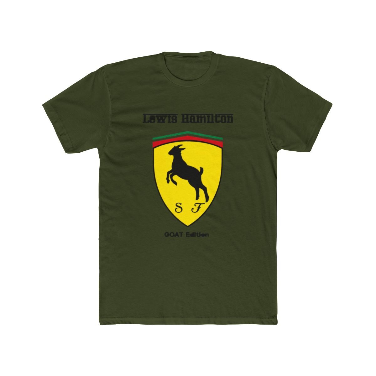 Scuderia Ferrari Parody Logo Lewis Hamilton Goat Edition T Shirt
