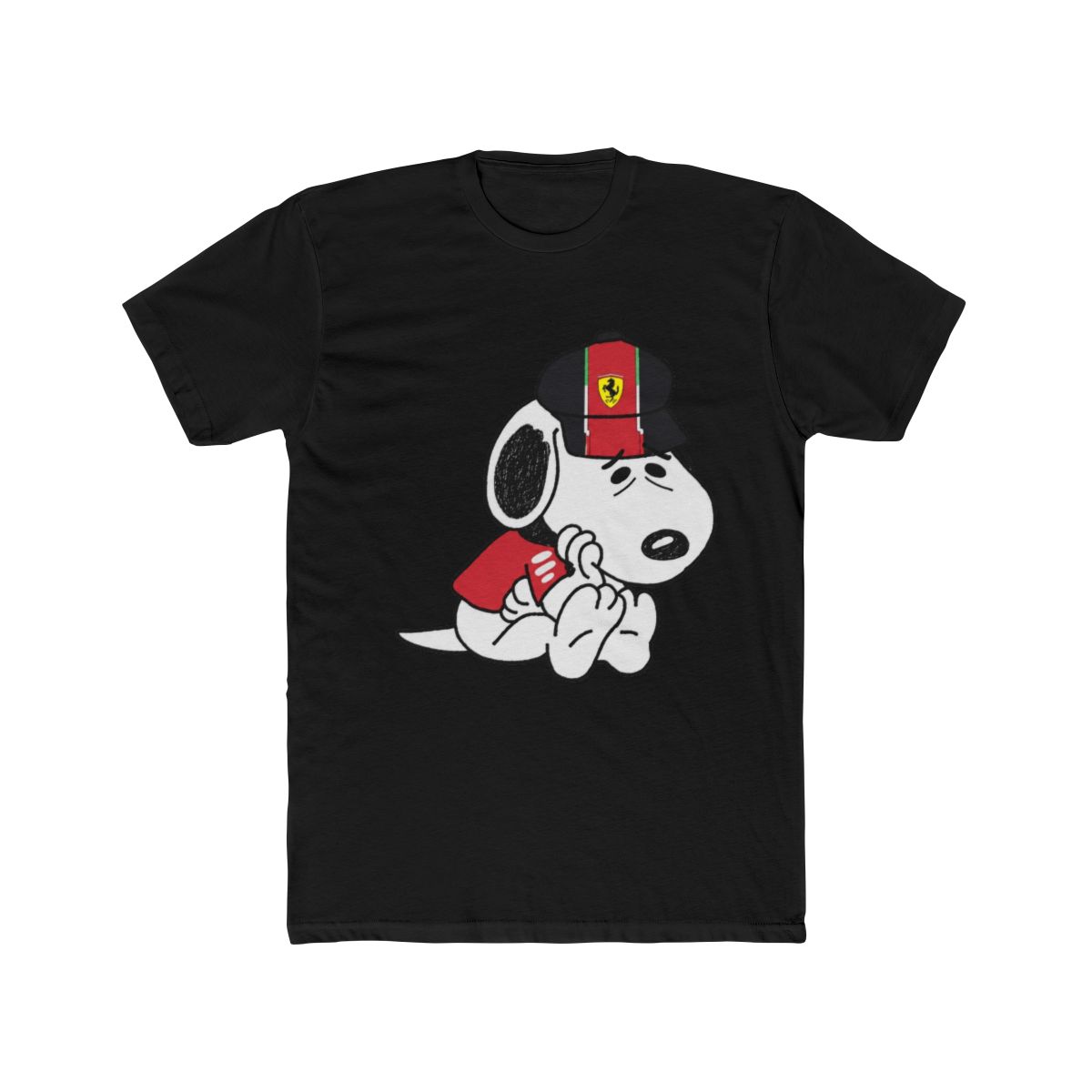 Sad Snoopy Scuderia Ferrari Fan T Shirt - alternate angle 3, merchandise
