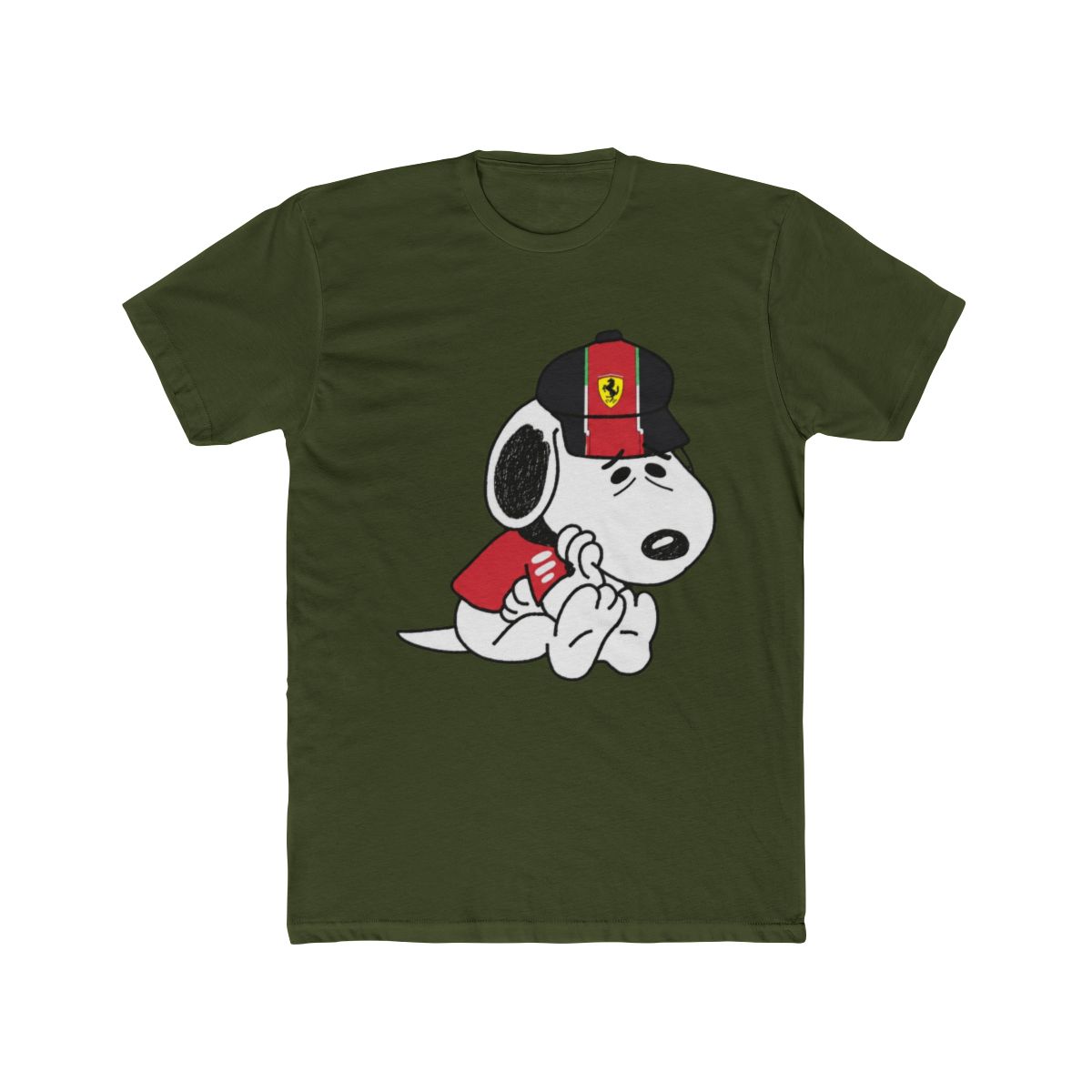 Sad Snoopy Scuderia Ferrari Fan T Shirt - alternate angle 5, merchandise